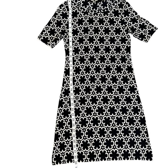 ANN TAYLOR Petite Mod Flower Sweater Dress Mock Neck Short Sleeve XSP - Picture 6 of 9